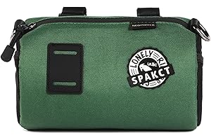 YSUJUAN Bike Handlebar Bag Handy Front Bike Bags Handlebar Storage Pouch Pack with Shoulder Strap Little Mountain Road Bike Barrel Bag (deep green, 2.7 L)