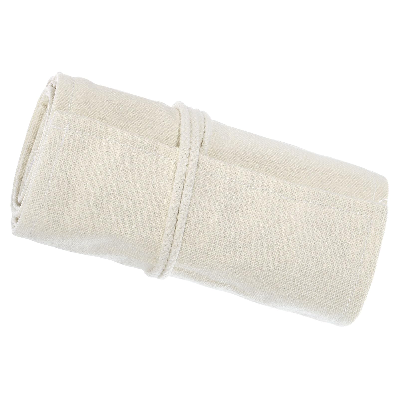 PATIKIL Handmade 72 Slots Roll Up Pencil Case, Canvas Pencil Wrap Pouch Pen Holder Organizer for Artist Drawing Coloring Sketching, White