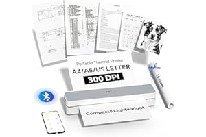 PRT Portable Printer Bluetooth Thermal Printer Support 8.5" X 11" US Letter A4 A5, Compatible with iOS, Android & Laptop, Ink
