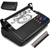 CORIEOSD Tattoo Transfer Stencil Machine with 20 Thermal Tattoo Kit Copier Printer Tattoo Transfer Stencil Paper Tattoo Stencil Printer Machine for Tattoos Black Version