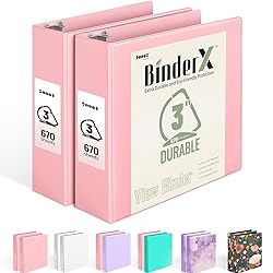 Sooez BinderX Extra Durable 2 Pack 3 Inch 3 Ring