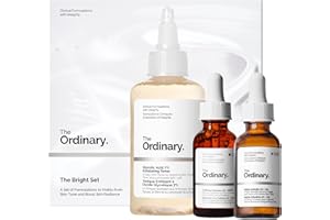 The Ordinary The Bright Set, 3-Step Regimen for Radiant, Even Skin Tone with Glycolic Acid 7% Exfoliating Toner, Alpha Arbutin 2% + HA, and Caffeine Solution 5% + EGCG | Skin Care Set