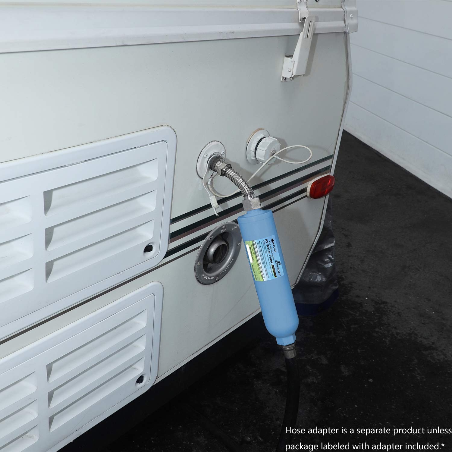 EXCELPURE Inline RV Water Filter, Durable KDF, Activated Carbon External RV Camping Water Filter Cartridge Replacement, Reduces Chlorine, Odor, Bad Taste, and Sediment in Drinking Water- 2 Pack