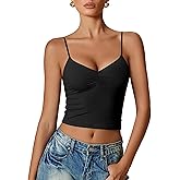 Avidlove Women Sexy V Neck Tank Top Spaghetti Strap Y2K Going Out Basic Cami Shirt