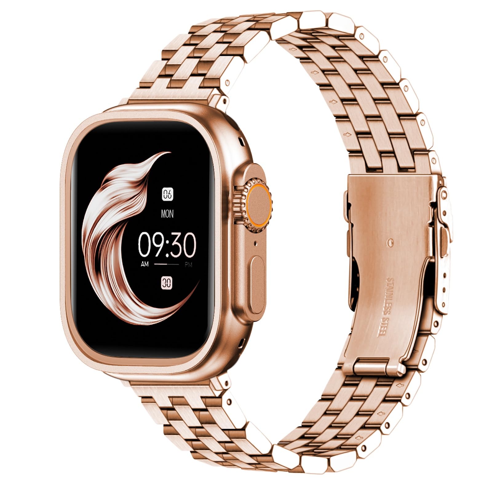Juntan 5 Rows Metal Watch Band Compatible for Apple Watch Band 40mm 38mm iWatch Series 6 SE 5 4 3 2 1 Stainless Steel Watch Strap Rose Gold