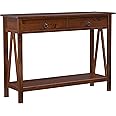 Linon Home Dcor 86153ATOB 01 KD U Linon Home Decor Tiziano Mesa Auxiliar, Madera De Pino, Tabaco Antiguo, 20" W X 17.72" D X 22.01" H
