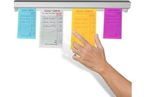 YARRD 16 Inch Aluminum Ticket Holder – 40CM Wall Mounted Ticket Rack Bill Orders Display Rail for Restaurant Bars Kitchen Cafes Check Rack for Office Pubs Ticket Rail Restaurant Order Ticket Holder