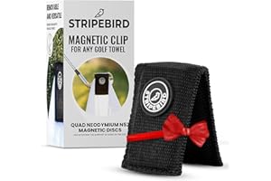 Stripebird Magnetic Clip for Any Towel (Black) - Highest Strength Magnet for Golf Towel - Removable - Golf Towels for Men