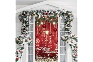 IMISHM Retro Christmas Door Cover Christmas Door Decorations Front Door Christmas Decorations Christmas Hanging Wall Decorations Christmas Ball Door Banner for Christmas Holiday Decor