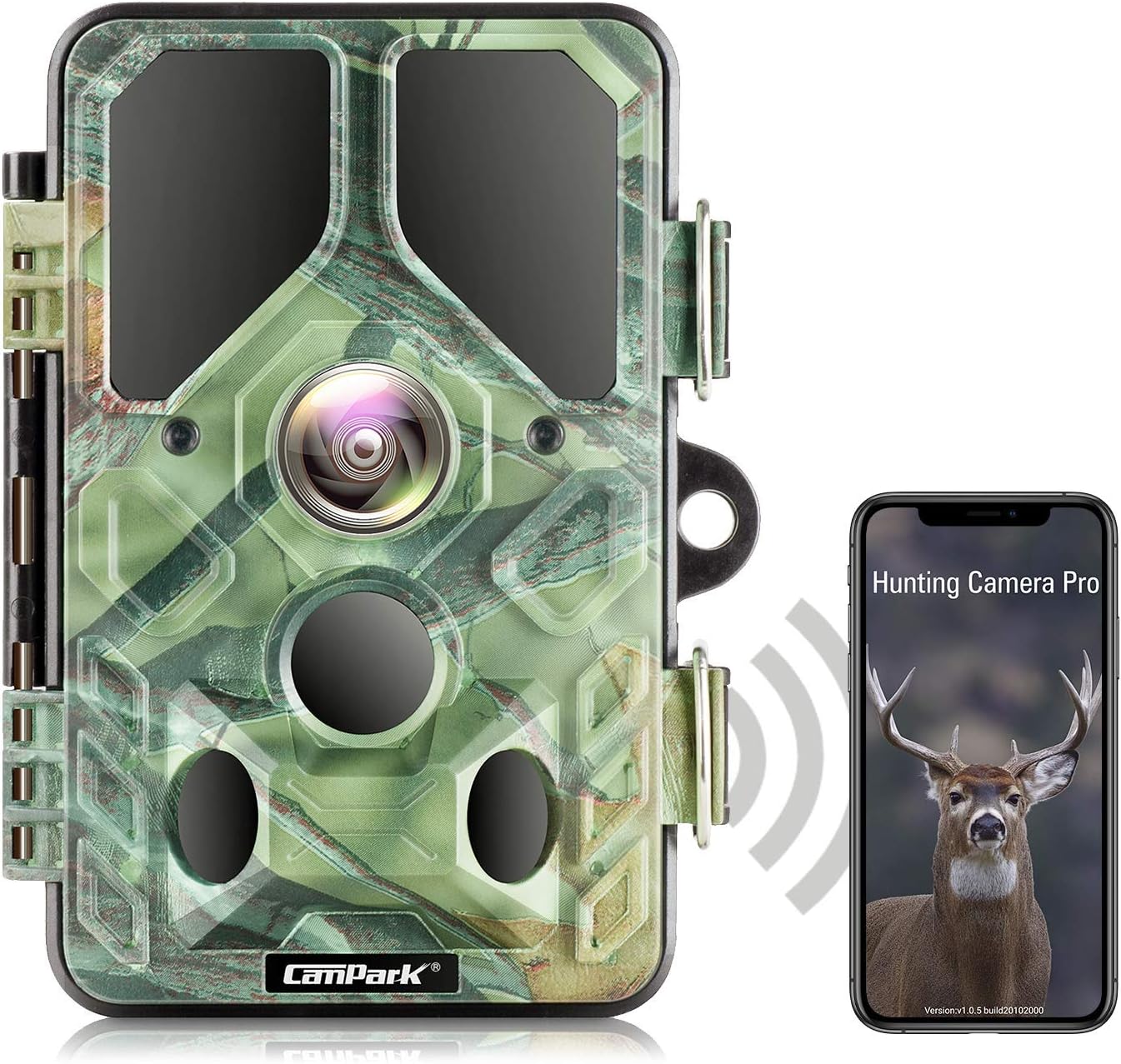 Campark WiFi Bluetooth Trail Camera 20MP 1296P with 940nm IR LEDs Night Vision Motion Activated IP66 Waterproof for Wildlife Monitoring