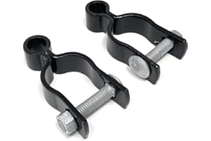 Valchemist Black Female Gate Frame Hinges for Chain Link Fence Post | Hinges with Bolts | Pack of 2 | 1 3/8" x 5/8"