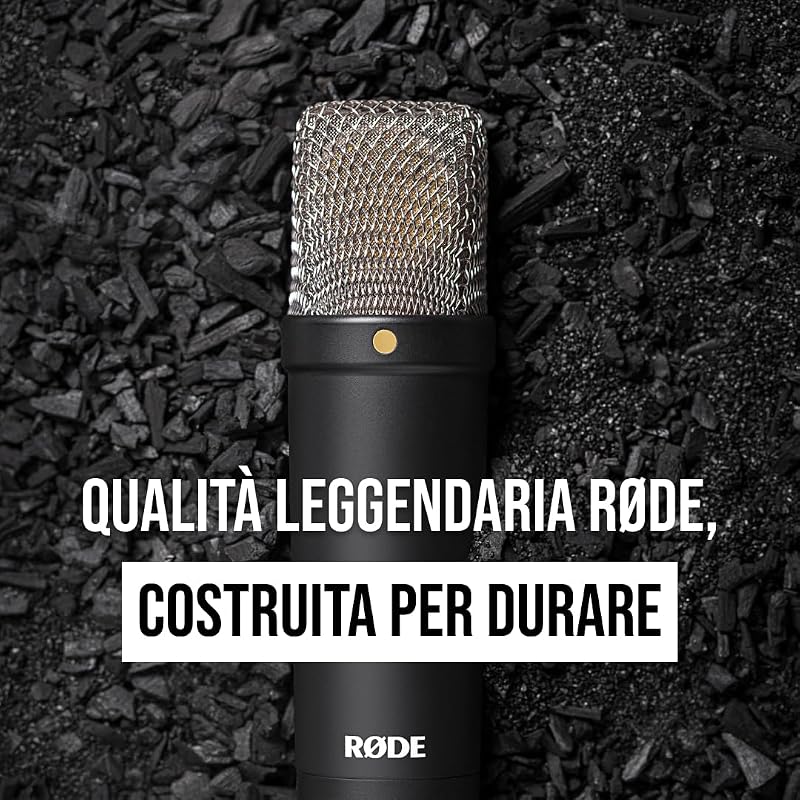 NT1 Signature Series, microfono a condensatore a diaframma largo con supporto antiurto, filtro anti-pop e cavo XLR per produzione musicale, registrazione vocale, streaming e podcasting (Nero)