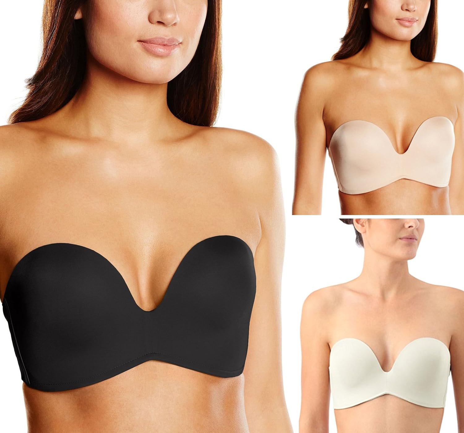 Wonderbra Ultimate Strapless Magic Hands Moulded Bra W032D in Black at