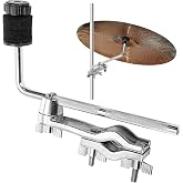 Foraineam Drum Set Mounting Clamp, 9.1 inch / 23cm Cymbal Boom Arm with Clamp Holder Bracket, Drum Set Extension Mount Clip Cymbal Stand L-Arm Rod Percussion mounts, Percussion Instrument Accessories