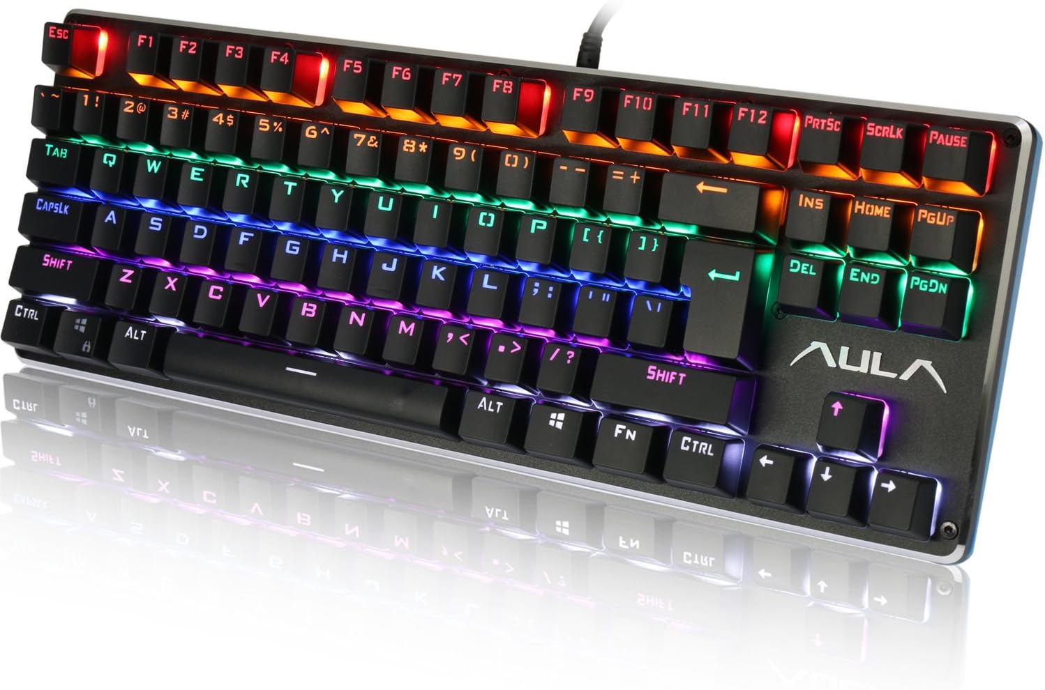 AULA LED Backlit Wired Mechanical Gaming Keyboard with Blue Switches
