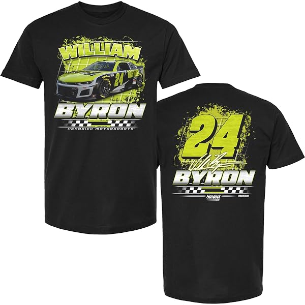 William Byron #24 NASCAR 2024 COTA Winner T-Shirt - Black, Officially Licensed Race Shirt - View #3