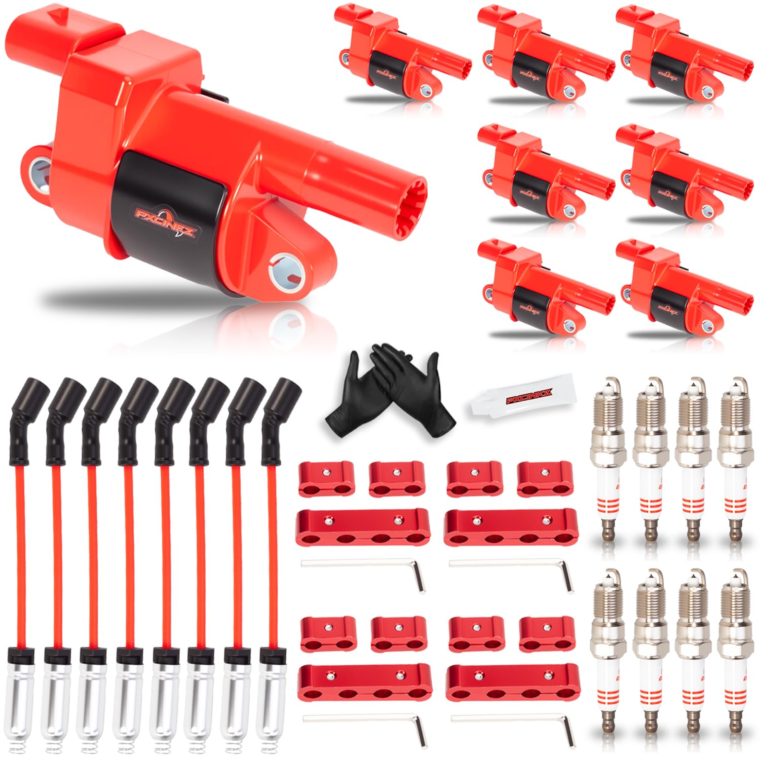 Photo 1 of PXCINKZ Set of 8 Round Ignition Coil Pack & Spark Plug Wire Harness for 5.3 4.8 V8 Chevy Silverado Suburban Tahoe Avalanche GMC Yukon Sierra Canyon Savana 2007-2017 Replaces UF414