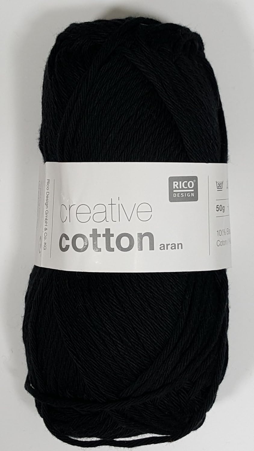 Ovillo para tejer de algodón Aran, 50g, negro 90, marca Rico: Amazon.es: Juguetes y juegos