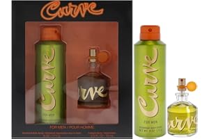 Curve Men's Cologne Fragrance Set, Deodorant Body Spray & Cologne Spray, Casual Day or Night Scent, Spicy Wood Magnetic Scent, 2 Piece Set