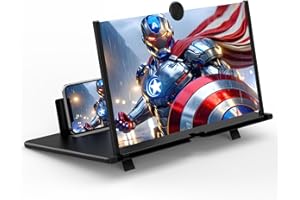 FOPUDY 18" Screen Magnifier for Mobile Phone,3D HD Cell Phone Magnifying Projector Screen Enlarger for Movies, Videos, and Gaming,Foldable Phone Stand with Screen Amplifier,Supports All Smartphones (Black)