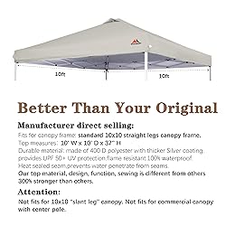 SCOCANOPY Replacement Top with Air Vent for 10x10