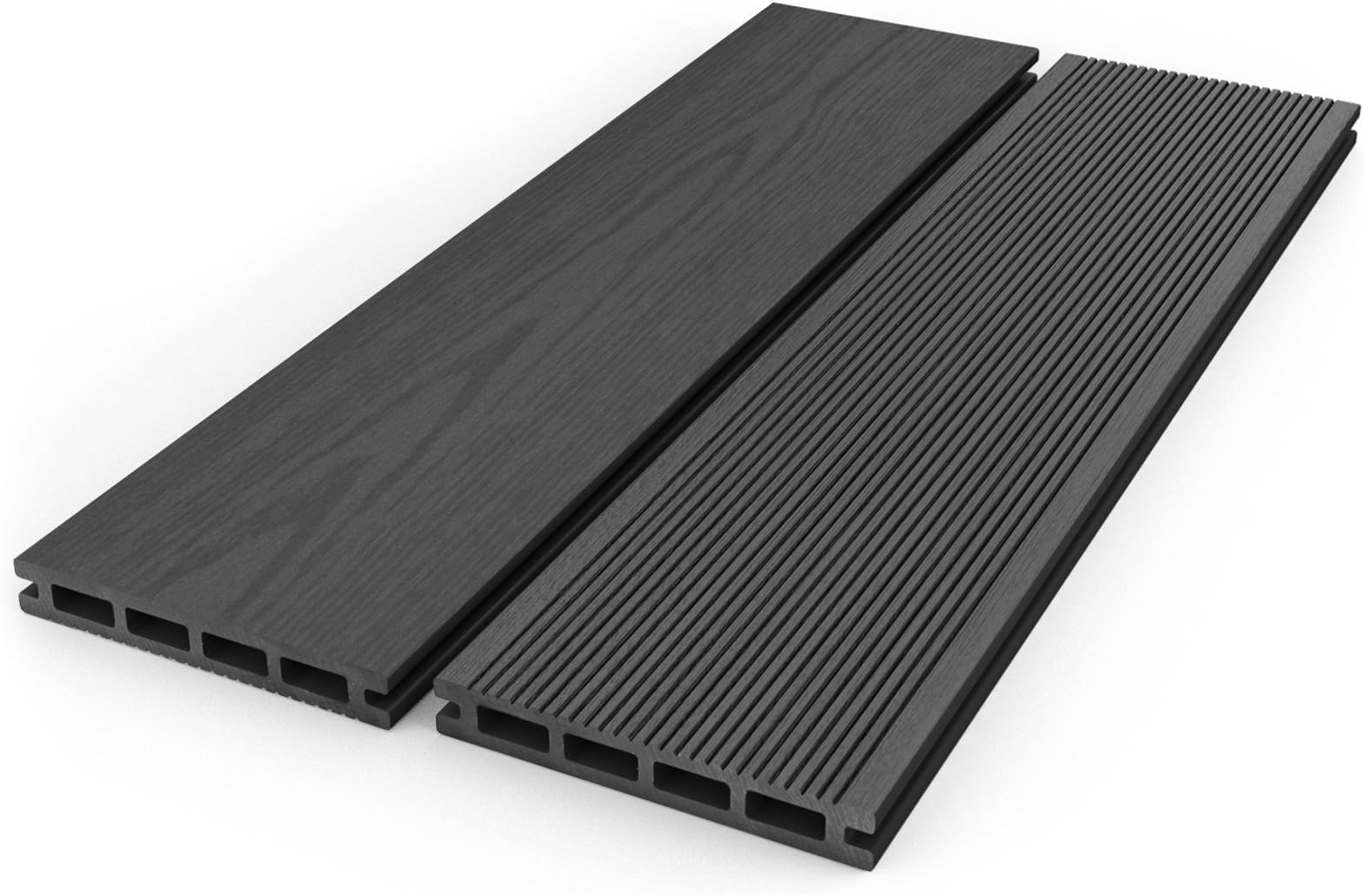 Composite Decking | WPC Decking | Wood Plastic Decking | Dino Decking ™ UK - Highest Quality | Boards, Edging, Trims, Fixings, Clips, Joists | Decking Board - Slate (4m)