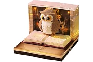 3D Sticky Notes Pad,3D Calendar Paper Carving Art Memo Pad Notepad | Owl-Shaped Tear Away Carving Time Piece Notepad for Than
