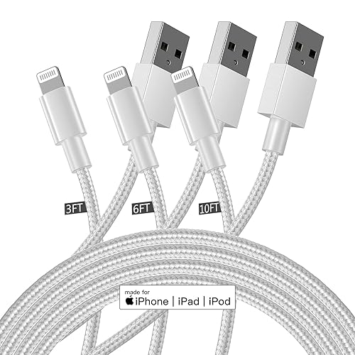 Apple MFi Certified] Pack iPhone Charger Cord, Premium Lightning