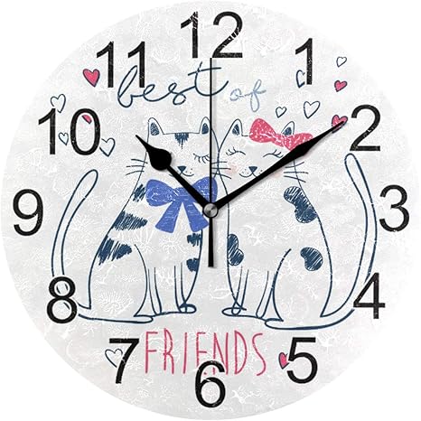 Amazon Co Jp 可愛い猫 愛してる 掛け時計 おしゃれ 置き時計 壁掛け時計 サイレント 連続秒針 北欧クラシック 人気 インテリア 部屋装飾 ホーム キッチン