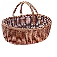 Wicker Picnic Baskets with Handles.Kingwillow. (Brown)