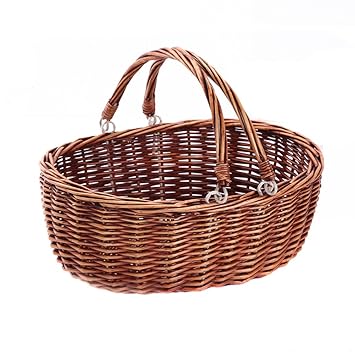 Patio, Lawn & Garden Patio Furniture & Accessories Picnic Baskets Brown  wicker picnic baskets with handles.Kingwillow menyari.com