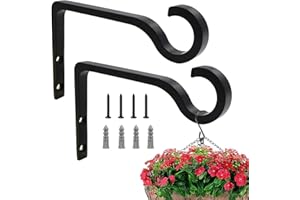 Hanging Plant Bracket, 2 Pack 6 inches Plant Hangers Heavy Duty Metal Plant Hooks for Flowers Baskets Plants Bird Feeder Lant