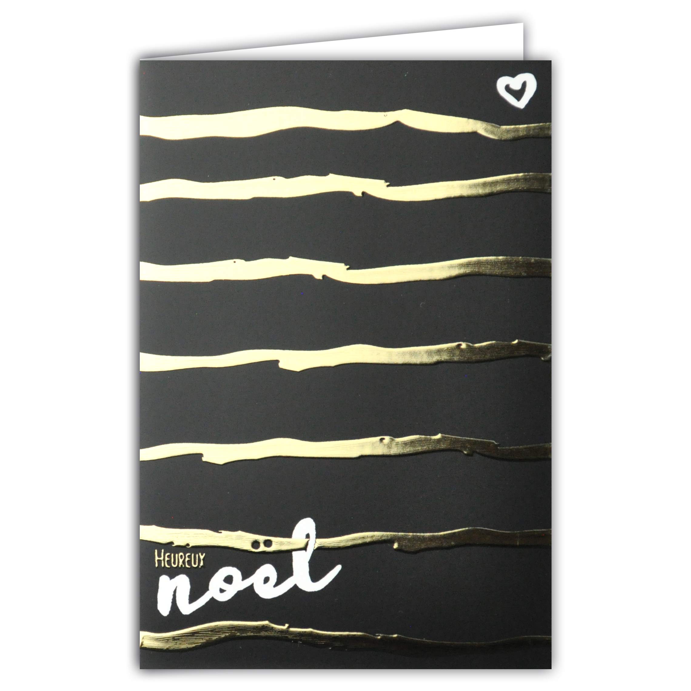 Happy Christmas Card Heart Lines Gold Gold Gold Tone Gold Black Gilt Simple Modern Contemporary Trendy Decoration