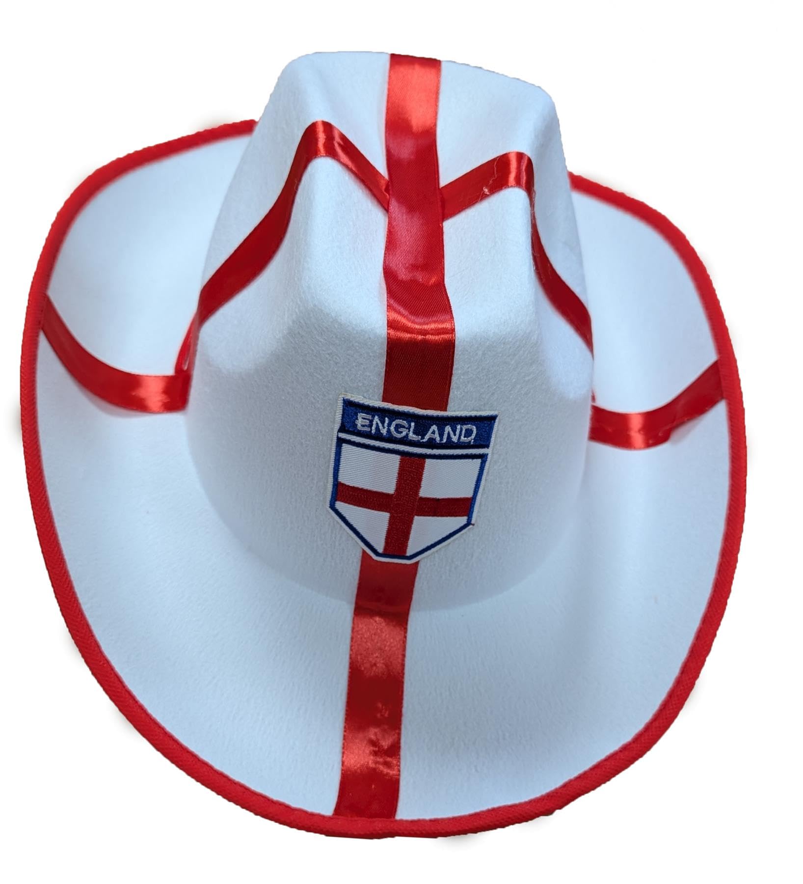 The Dragons Den Adults England St George Cross Saint Georges Day Fancy Dress Cowboy Cowgirl Hat [One Size]
