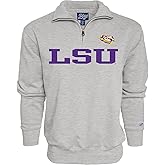 Blue 84 Men's LSU Tigers Quarter Zip Sweatshirt Grey, Grey, X-Large