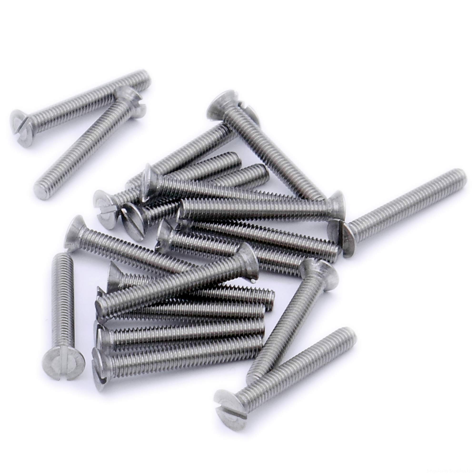 M3 (3mm x 10mm) Slot Countersunk Machine Screw (Bolt) - Stainless Steel (A2) (Pack of 20)