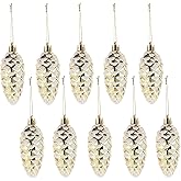 Garneck 10pcs Pine Cones Ornaments for Christmas Tree Decorations Unique Hanging Xmas Pendant Charms for Year Birthday and Holiday Celebrations