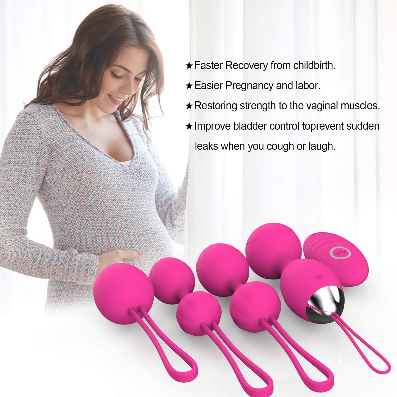 Kegel Ball Women Tightening Exercise:Yetrun Ben Wa Weight Balls with Remote for Bladder Control & Pelvic Floor Strengthening Professional Doctor Recommended Kegel Ball for Beginner and Advanced Pink: Health & Personal Care