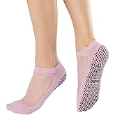 SHASHI Sparkle Mesh Socks for Women – Shimmer, Full-Coverage Non Slip Socks for Barre, Yoga and More