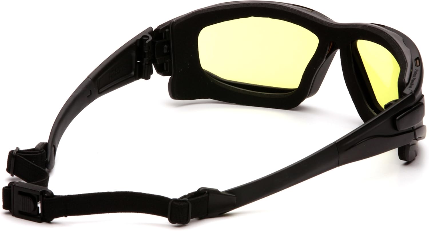 Pyramex I-Force Sporty Dual Pane Anti-Fog Goggle, Black Frame/Amber Anti-Fog Lens: Sports & Outdoors
