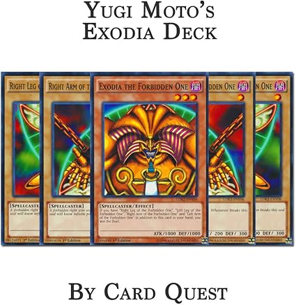 Amazon Com Yu Gi Oh Yugi Muto S Complete Exodia The Forbidden One Deck Toys Games