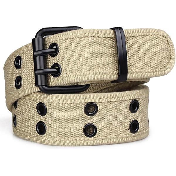 Canvas Belt Buckle Unisex 100% Cotton Canvas Belt Double Hole For