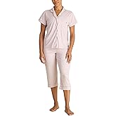 TAHARI womens Notch Collar Top and Pants Pajama Set