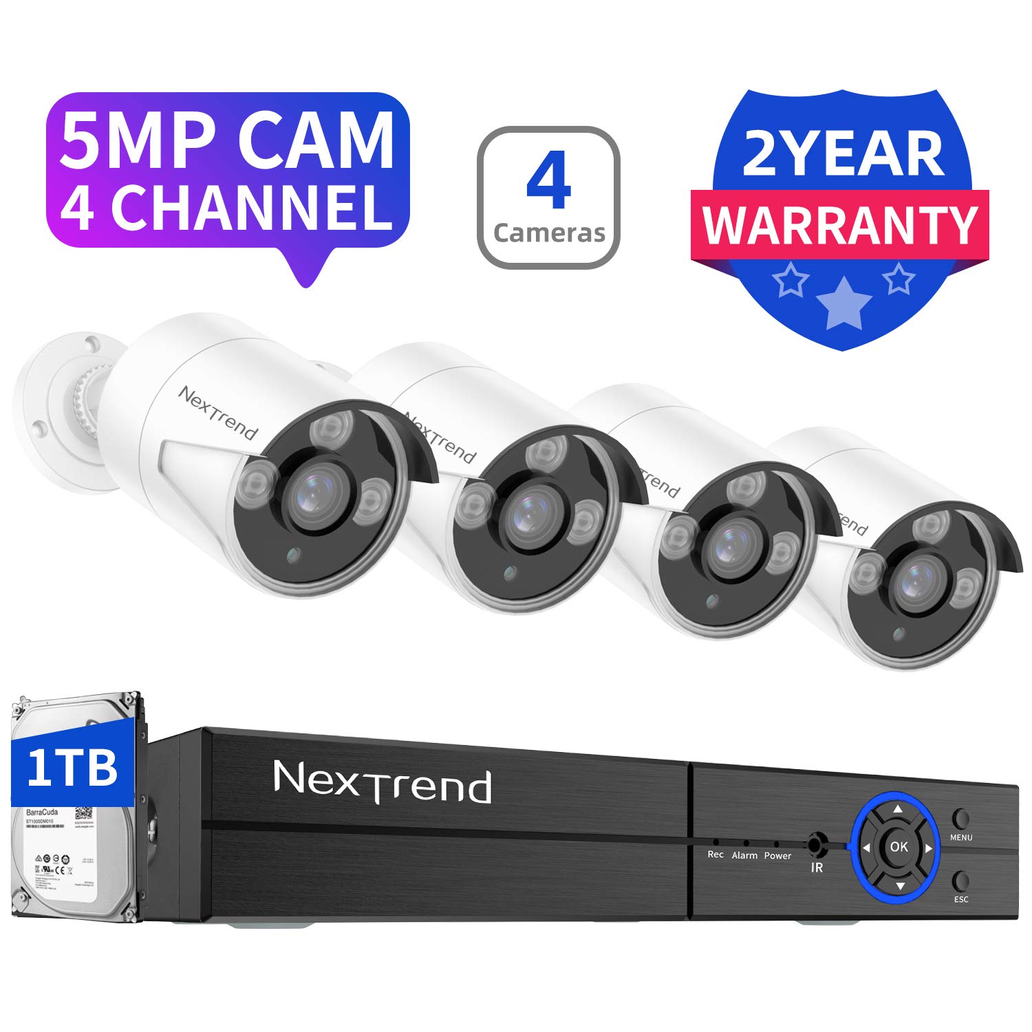 Best 8 Channel Home Security Camera System With Night Vision 5 Mp