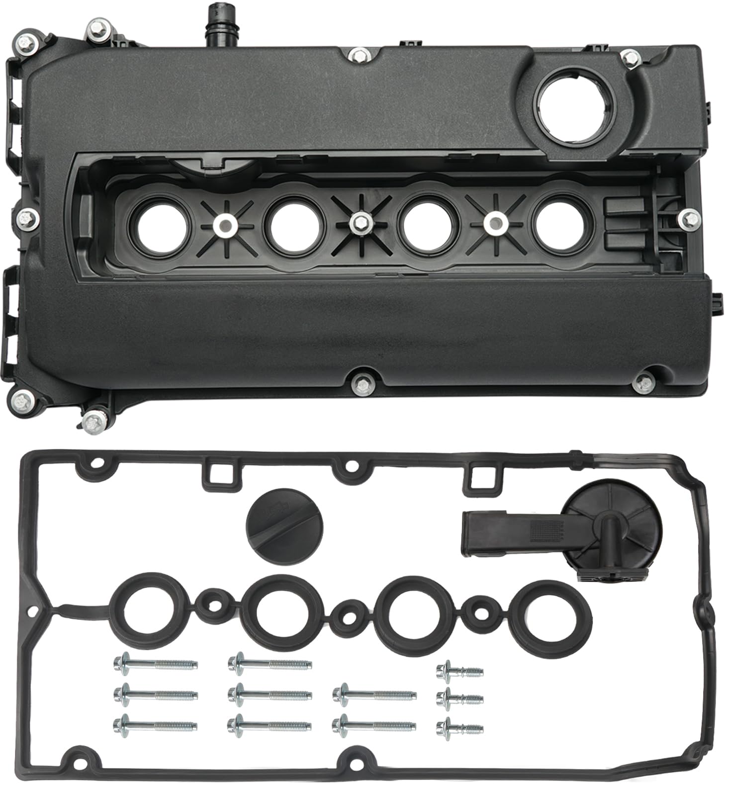 Photo 1 of Engine Valve Cover with Gaskets Bolts Oil Filler Cap Compatible with 2011-2020 Chevy Cruze Sonic Trax Aveo, 2008-2009 Saturn Astra, 2009-2010 Pontiac G3 1.6L 1.8L Replace# 55558673 55564395 264-920