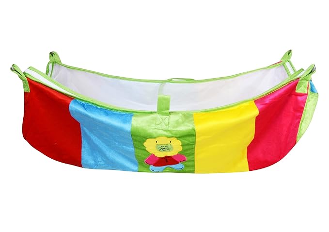 Baby Grow Soft Velvet Cloth Swing New Born Baby Cradle/Ghodiyu Hammock in Cool Cotton with Net (Green)