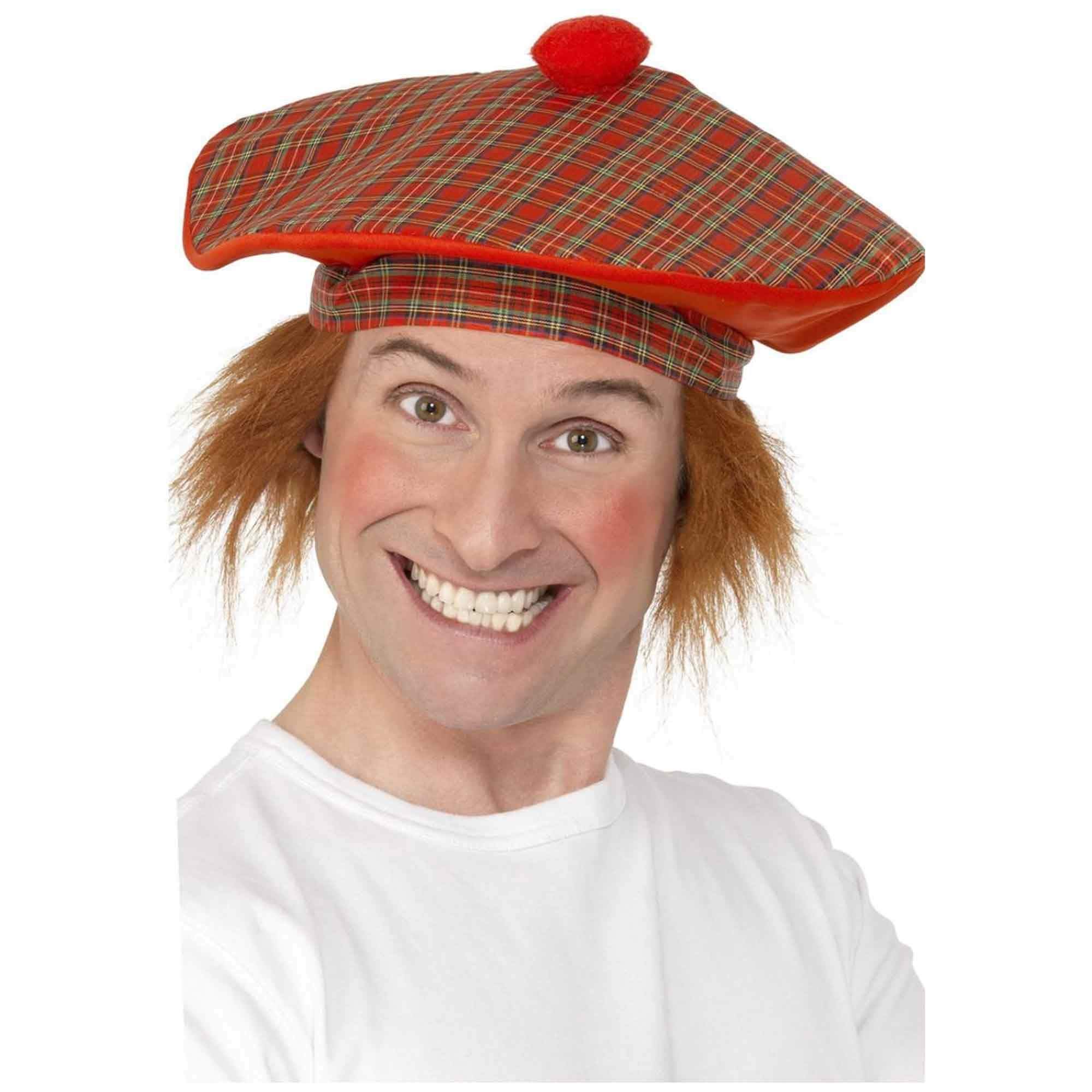Scotland See You Jimmy Tam O'Shanter Novelty Hat With Ginger Hair