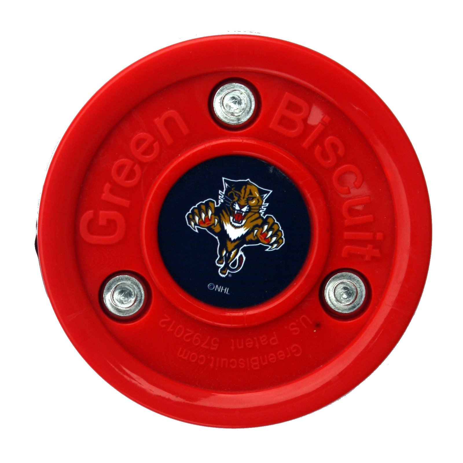 Green Biscuit NHL Teams Original Passing/Handling Training Puck (Florida Panthers) - Off-Ice/Street Hockey Puck