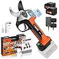 Cordless Electric Pruning Shears 35MM, Kebtek Professional Battery Pruners for Tree Trimming 18V Brushless Motor 2Pack 2AH Rechargeable Battery-LCD Display Screen (KTE-35)