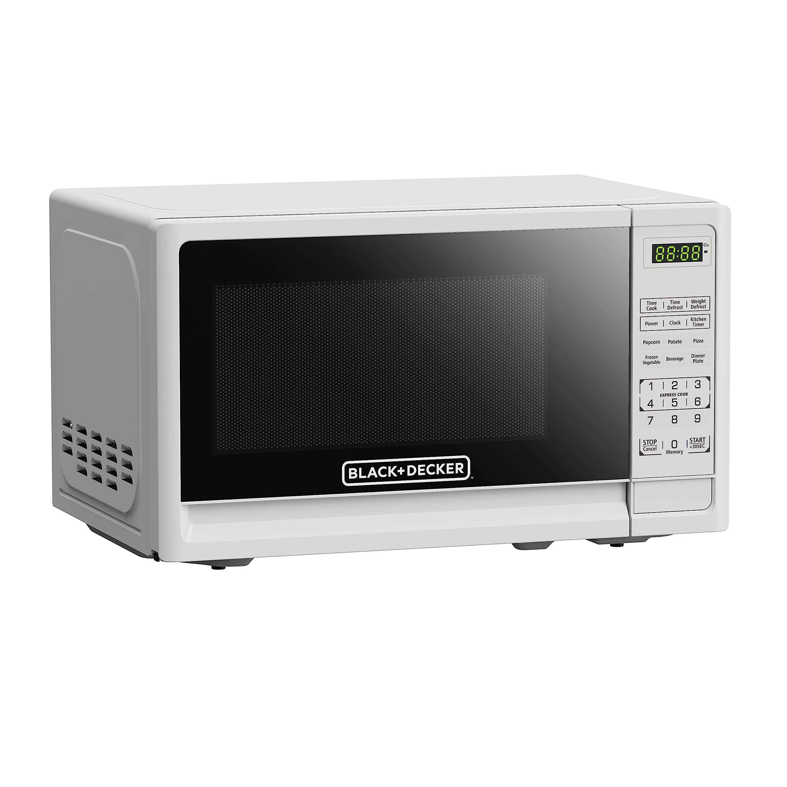 BLACK+DECKER Compact Countertop Microwave Oven 0.7 Cu. Ft. 700-Watts with LED Lighting, Child Lock, White